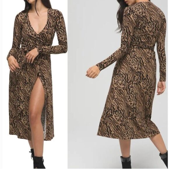 Good American Animal Print Wrap Dress - Picture 1 of 9